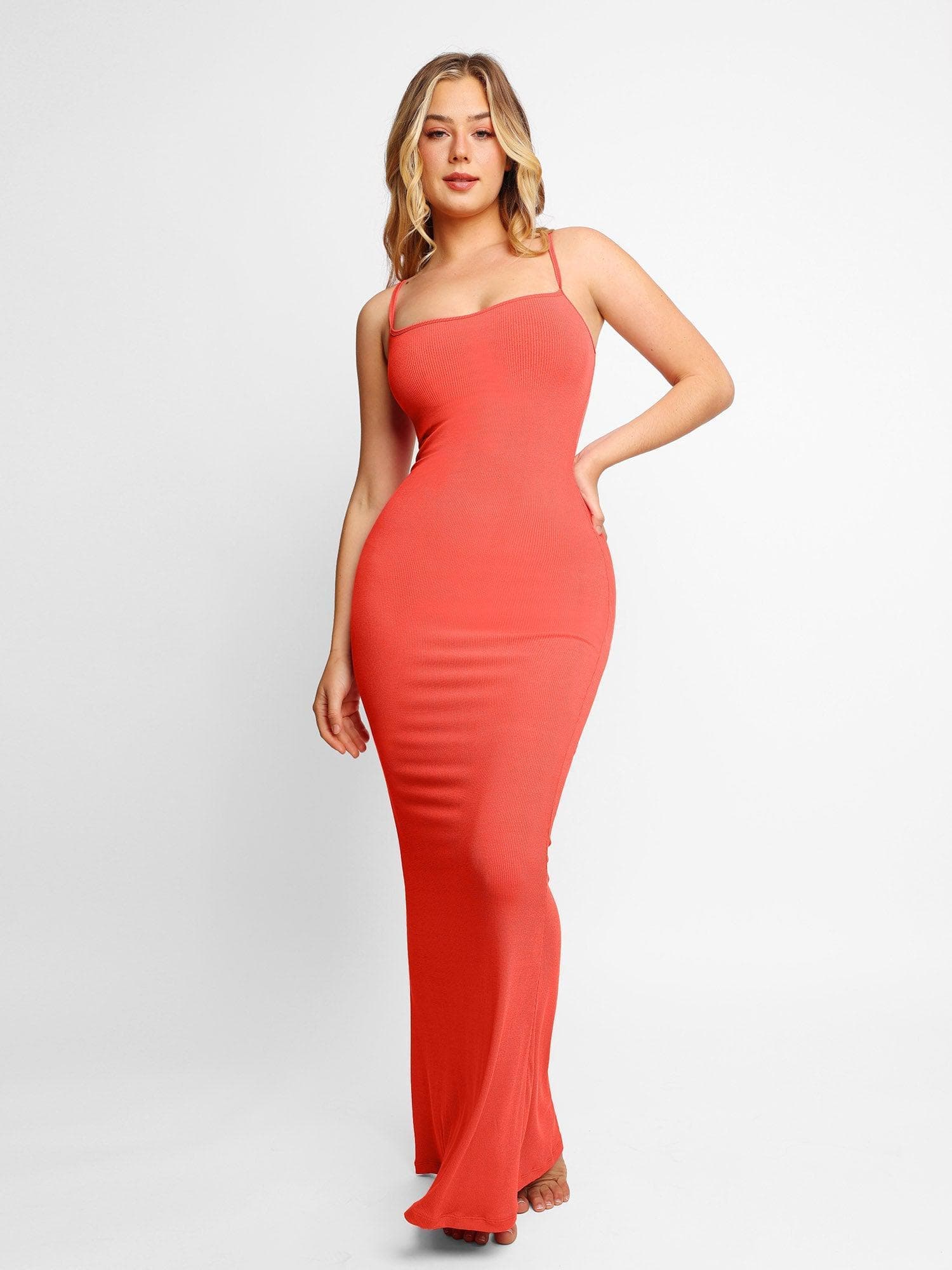 Robe longue de détente à enfiler avec effet gainant intégré