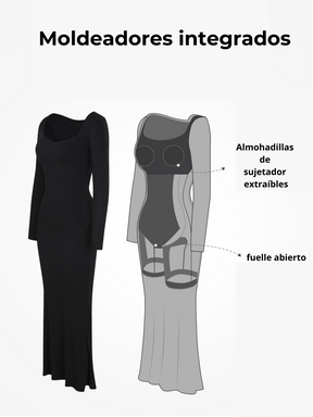Robe longue de détente à enfiler avec effet gainant intégré
