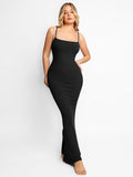 Long, slimming dress with straps