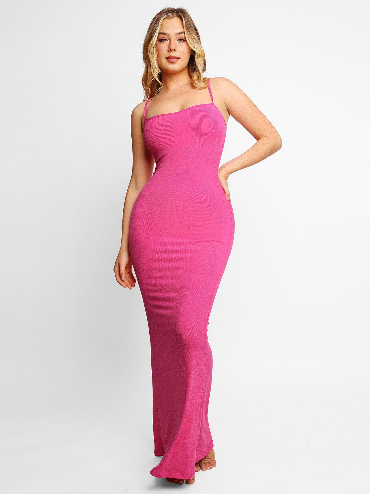 Robe longue de détente à enfiler avec effet gainant intégré